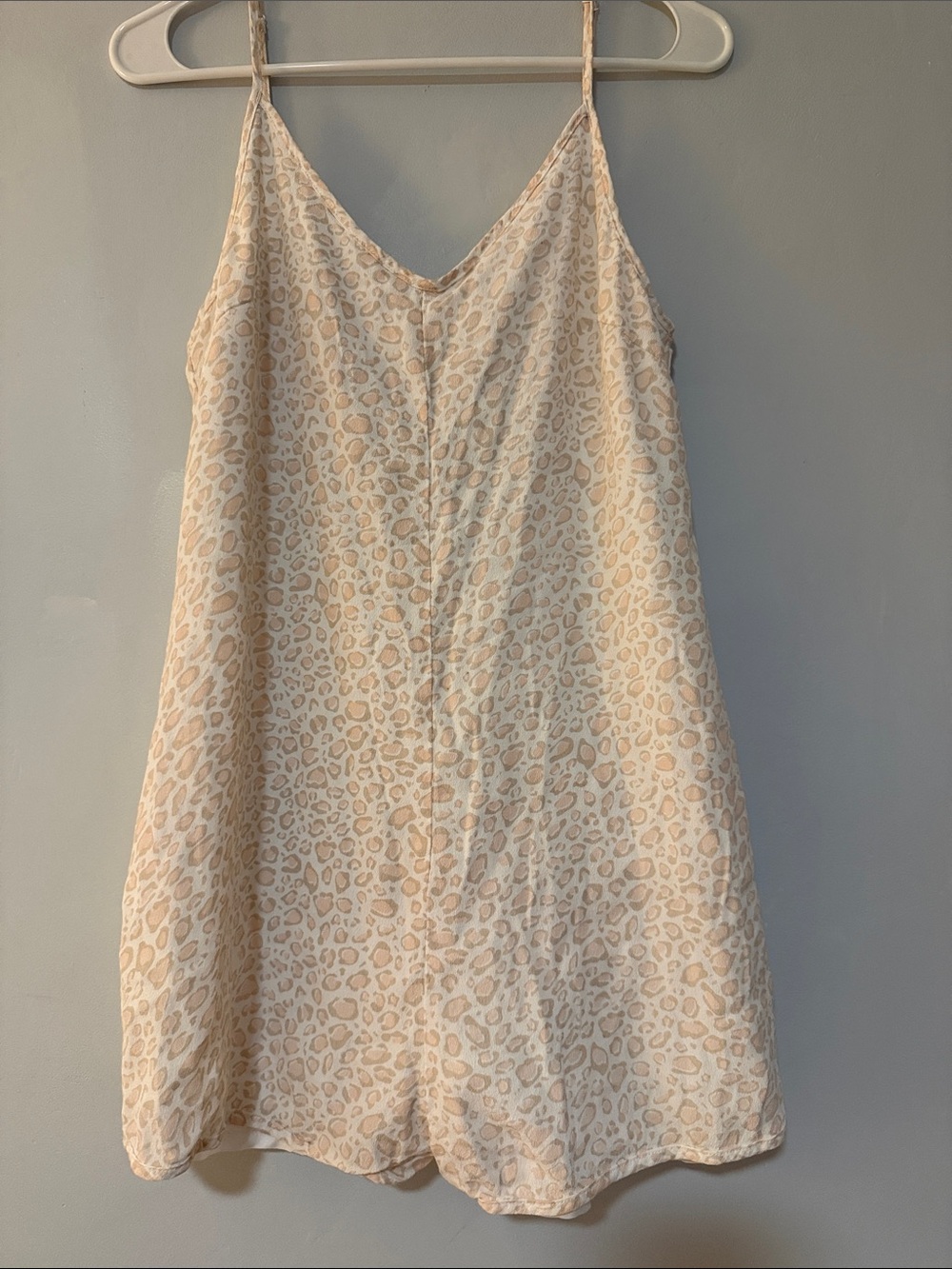 Obey Cream and Tan Leopard Print Romper